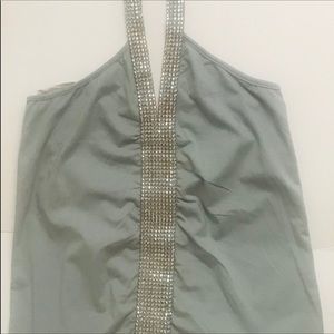 Rhinestone Trimmed Halter Top